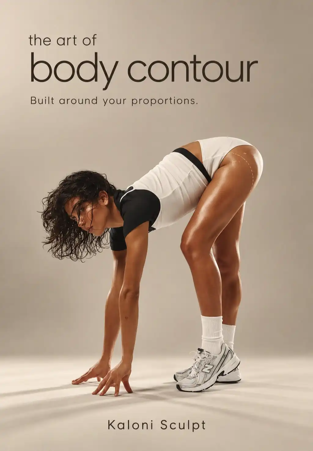 Campaña The Art of Body Contour con una mujer en posición atlética.