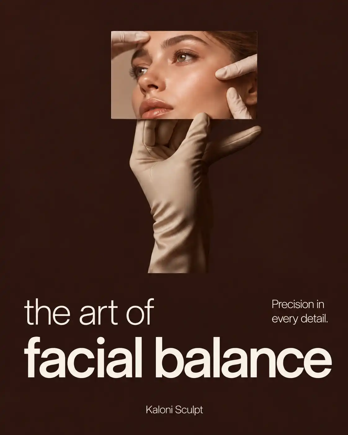 Campaña The Art of Facial Balance con un rostro en una mano.
